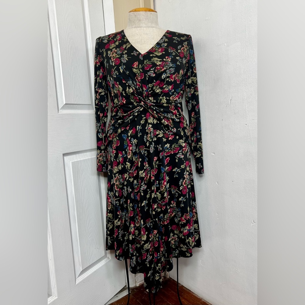 Lauren Ralph Lauren A-Line Floral Midi Dress For Women Size 16 NWT